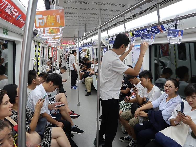 Catching the subway is one of many transport modes in China